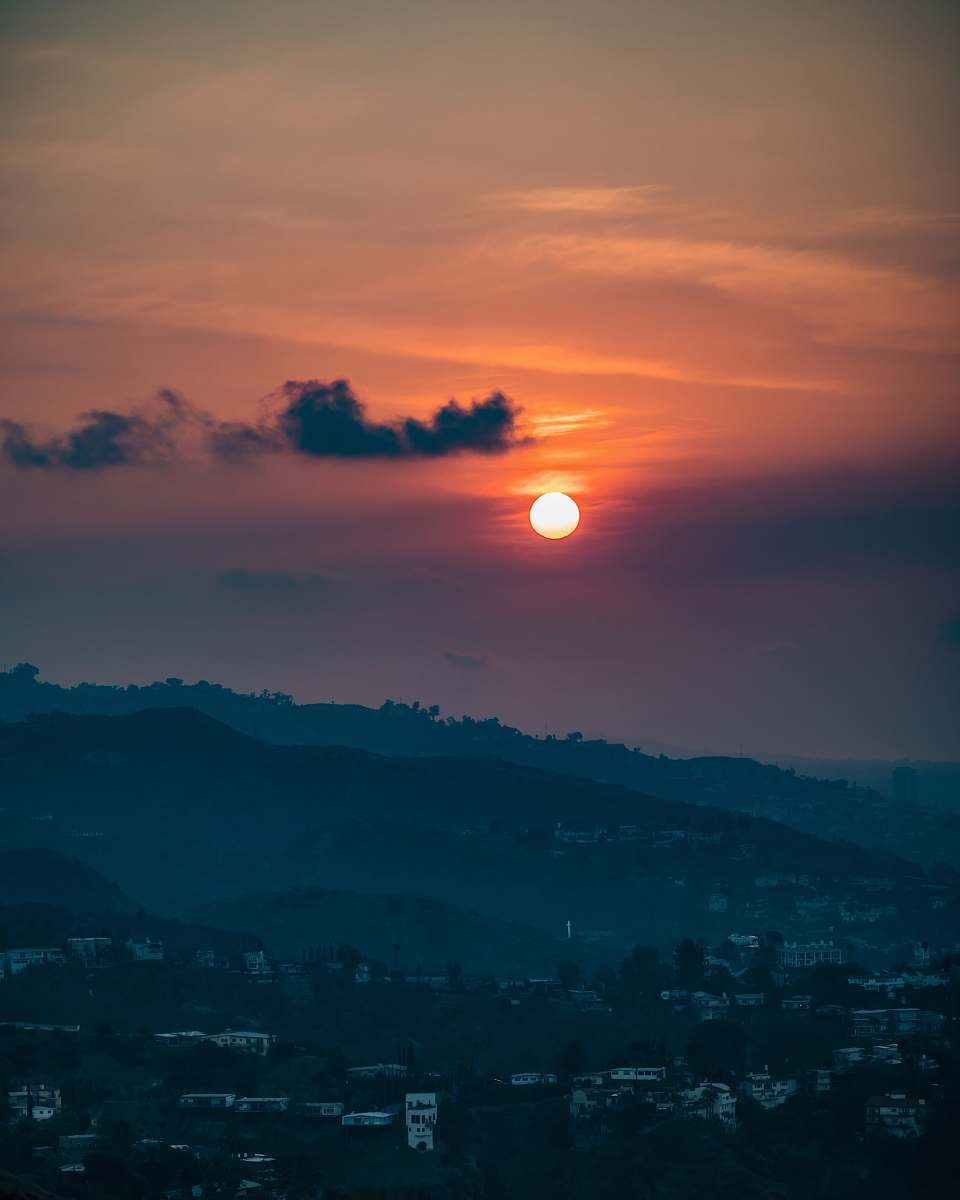 los angeles city under sunrise sunset